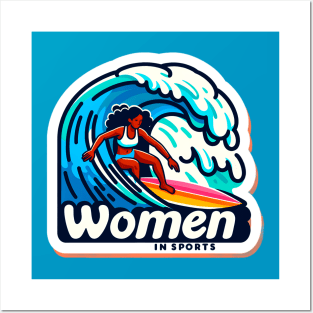 Riding the Wave of Change: Women in Sports Female Surfer Posters and Art